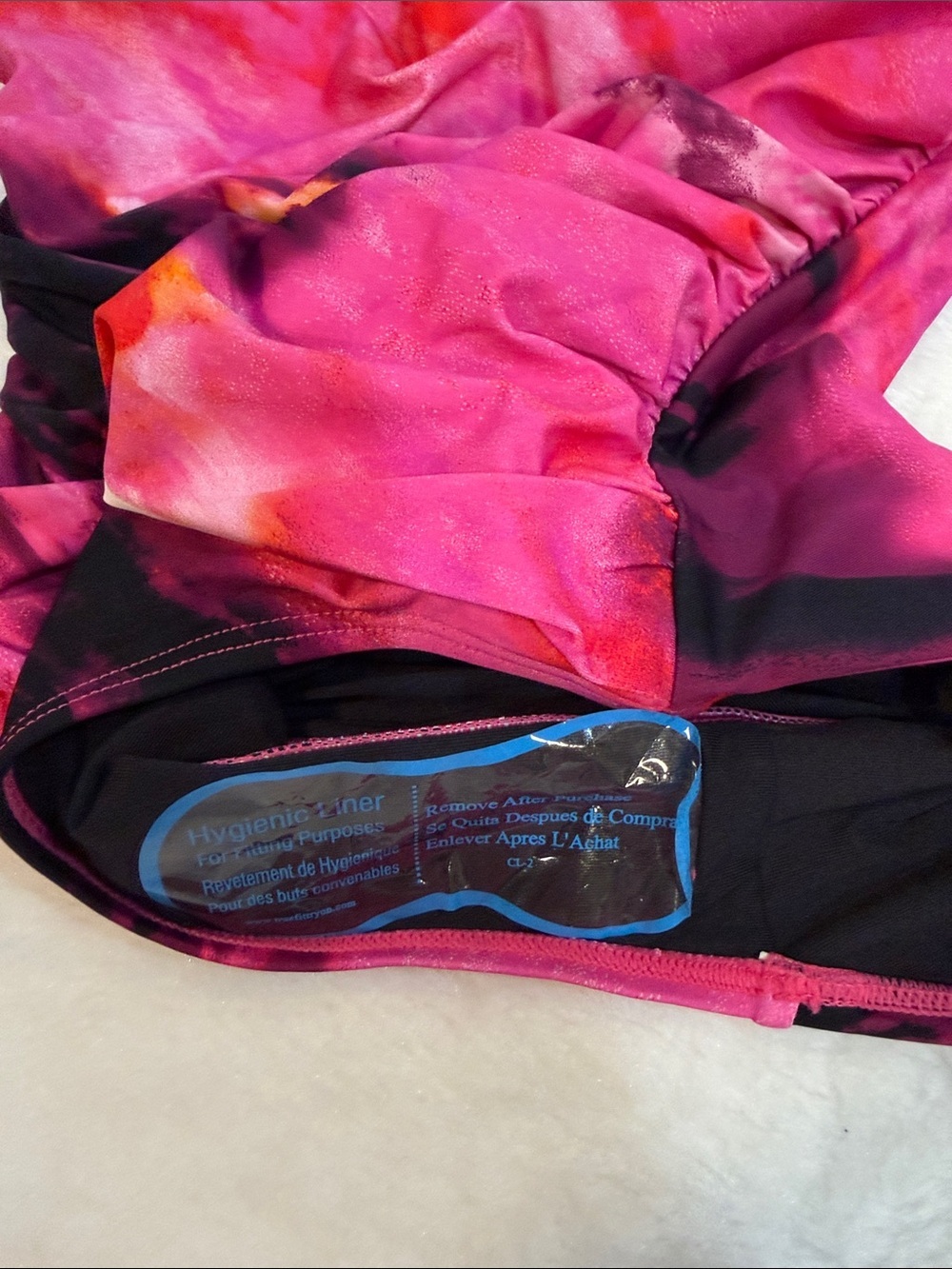 🌺 NWT - DKNY One-Piece Swimsuit NWT Size Small Pink Abstract Print 🌺 - Picture 4 of 7